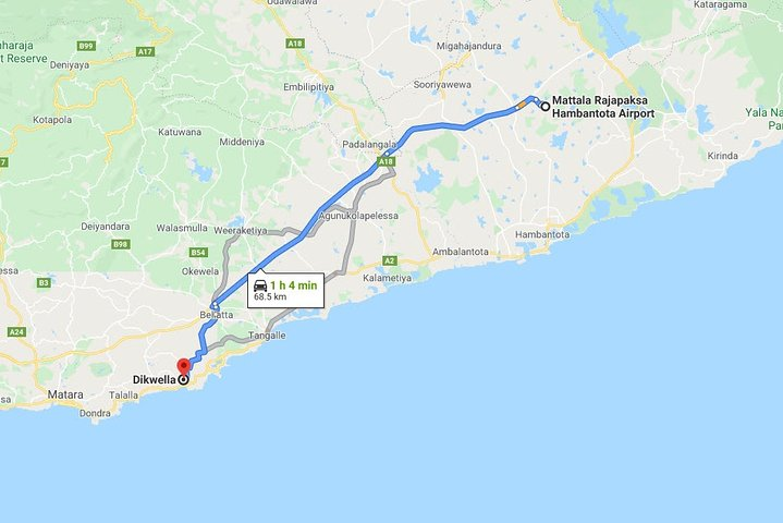 Mattala (HRI) Airport to Dikwella City Private Transfer - Photo 1 of 9